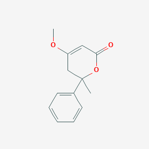 molecular formula C13H14O3 B095588 4-Methoxy-6-methyl-6-phenyl-5H-pyran-2-one CAS No. 18381-99-2