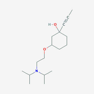 molecular formula C17H31NO2 B095636 Cyclohexanol, 1-, 3-diisopropylamino-2-ethoxy-1-propynyl- CAS No. 16464-42-9