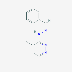 molecular formula C13H14N4 B095640 Benzaldehyde, (4,6-dimethyl-3-pyridazinyl)hydrazone CAS No. 17258-28-5