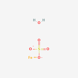 molecular formula FeH4O5S B095645 Iron;sulfuric acid;hydrate CAS No. 17375-41-6