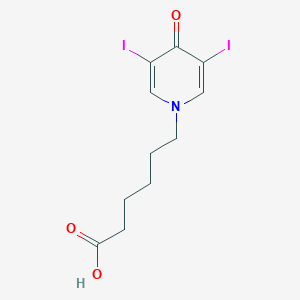 molecular formula C11H13I2NO3 B095646 1-Pyridinehexanoic acid, 1,4-dihydro-3,5-diiodo-4-oxo- CAS No. 16344-99-3