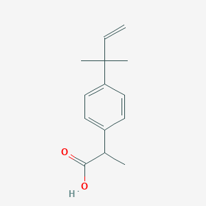 molecular formula C14H18O2 B009569 2-[4-(2-Methyl-3-buten-2-yl)phenyl]propanoic acid CAS No. 106897-80-7