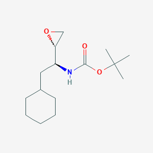 molecular formula C15H27NO3 B009582 tert-Butyl ((S)-2-cyclohexyl-1-((S)-oxiran-2-yl)ethyl)carbamate CAS No. 107202-62-0