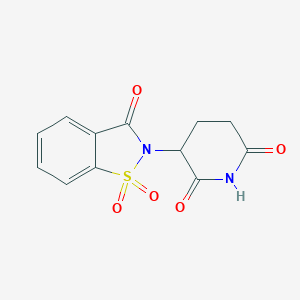 molecular formula C12H10N2O5S B095830 3-(2,3-Dihydro-1,1-dioxido-3-oxo-1,2-benzisothiazol-2-yl)-2,6-dioxopiperidine CAS No. 16477-31-9