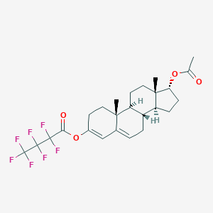 molecular formula C25H29F7O4 B095851 Androsta-3,5-diene-3,17alpha-diol, 17-acetate heptafluorobutyrate CAS No. 18072-27-0