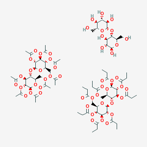 (2R,3S,4S,5R,6S)-2-(hydroxymethyl)-6-[(2R,3S,4R,5R,6R)-4,5,6-trihydroxy-2-(hydroxymethyl)oxan-3-yl]oxyoxane-3,4,5-triol;[(2R,3R,4S,5R,6S)-4,5,6-triacetyloxy-3-[(2S,3R,4S,5R,6R)-3,4,5-triacetyloxy-6-(acetyloxymethyl)oxan-2-yl]oxyoxan-2-yl]methyl acetate;[(2R,3R,4S,5R,6S)-4,5,6-tri(propanoyloxy)-3-[(2S,3R,4S,5R,6R)-3,4,5-tri(propanoyloxy)-6-(propanoyloxymethyl)oxan-2-yl]oxyoxan-2-yl]methyl propanoate