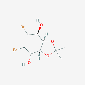 molecular formula C9H16Br2O4 B095910 (1S)-2-Bromo-1-[(4R,5R)-5-[(1S)-2-bromo-1-hydroxyethyl]-2,2-dimethyl-1,3-dioxolan-4-yl]ethanol CAS No. 17107-32-3