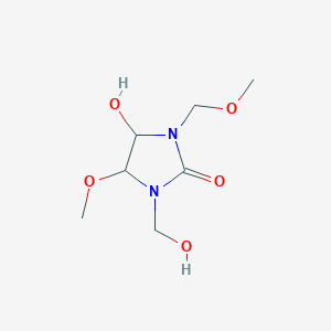 molecular formula C7H14N2O5 B095999 4-Hydroxy-1-(hydroxymethyl)-5-methoxy-3-(methoxymethyl)imidazolidin-2-one CAS No. 18190-79-9