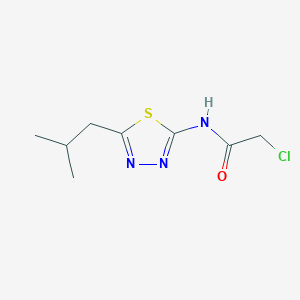 molecular formula C8H12ClN3OS B096006 2-氯-N-[5-(2-甲基丙基)-1,3,4-噻二唑-2-基]乙酰胺 CAS No. 15777-46-5