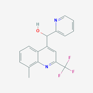 molecular formula C17H13F3N2O B096017 a-(2-Pyridyl)-8-methyl-2-trifluoromethyl-4-quinolinemethanol CAS No. 18709-92-7