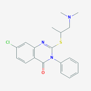 molecular formula C19H20ClN3OS B096030 7-Chloro-2-((2-(dimethylamino)-1-methylethyl)thio)-3-phenyl-4(3H)-quinazolinone CAS No. 15589-23-8