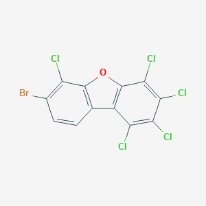 molecular formula C12H2BrCl5O B009608 Dibenzofuran, bromopentachloro- CAS No. 107103-81-1