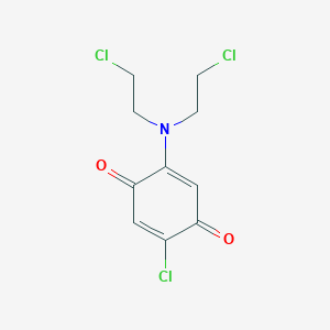 molecular formula C10H10Cl3NO2 B096123 2-[Bis(2-chloroethyl)amino]-5-chlorocyclohexa-2,5-diene-1,4-dione CAS No. 15482-83-4