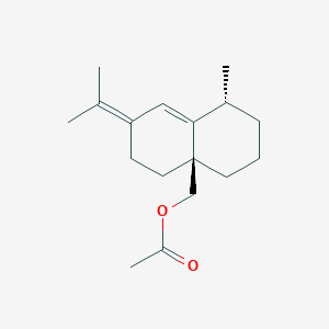 molecular formula C17H26O2 B009615 [(1R,4aS)-1-methyl-7-propan-2-ylidene-1,2,3,4,5,6-hexahydronaphthalen-4a-yl]methyl acetate CAS No. 110299-91-7