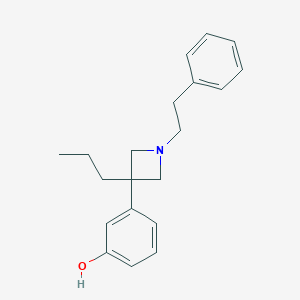 molecular formula C20H25NO B096151 Phenol, 3-(1-phenethyl-3-propyl-3-azetidinyl)- CAS No. 17184-84-8