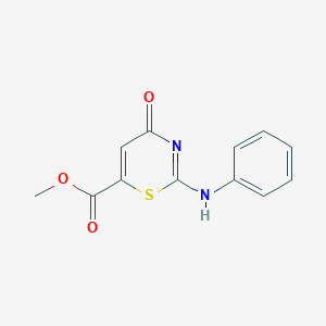 molecular formula C12H10N2O3S B096178 methyl 2-anilino-4-oxo-1,3-thiazine-6-carboxylate CAS No. 16238-38-3