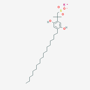 molecular formula C28H49KO5S B096183 Potassium 2-(2,5-dihydroxy-4-octadecylphenyl)-2-methylpropanesulphonate CAS No. 17017-83-3