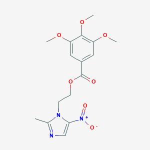molecular formula C16H19N3O7 B009619 2-(2-Methyl-5-nitro-1H-imidazol-1-yl)ethyl 3,4,5-trimethoxybenzoate CAS No. 104575-36-2