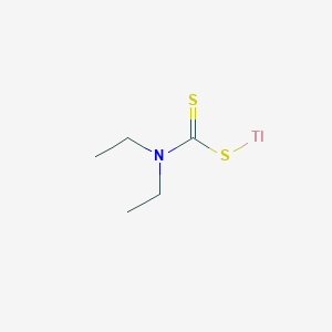 molecular formula C5H10NS2Tl B096211 Carbamic acid, diethyldithio-, thallium complex CAS No. 18756-72-4