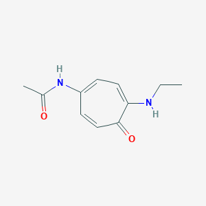 molecular formula C11H14N2O2 B096240 Acetamide, N-(4-(ethylamino)-5-oxo-1,3,6-cycloheptatrien-1-YL)- CAS No. 18188-69-7