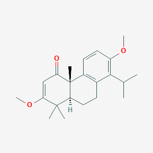 molecular formula C22H30O3 B096249 (4aS,10aS)-2,7-dimethoxy-1,1,4a-trimethyl-8-propan-2-yl-10,10a-dihydro-9H-phenanthren-4-one CAS No. 18326-21-1