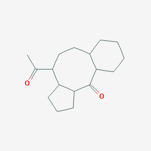 molecular formula C17H26O2 B096255 4-Acetyltetradecahydro-11H-benzo[a]cyclopenta[d]cycloocten-11-one CAS No. 18938-06-2