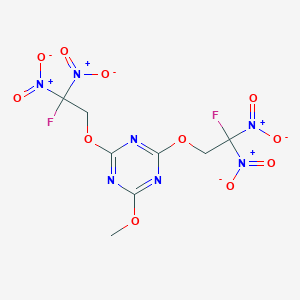 molecular formula C8H7F2N7O11 B009627 2-Methoxy-4,6-bis(2-fluoro-2,2-dinitroethoxy)-1,3,5-triazine CAS No. 100508-57-4