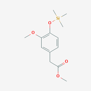 molecular formula C13H20O4Si B096285 Acetic acid, [3-methoxy-4-(trimethylsiloxy)phenyl]-, methyl ester CAS No. 15964-84-8