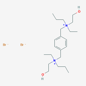 molecular formula C22H42Br2N2O2 B009629 ethyl-[[4-[[ethyl-(2-hydroxyethyl)-propylazaniumyl]methyl]phenyl]methyl]-(2-hydroxyethyl)-propylazanium;dibromide CAS No. 101710-64-9