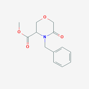 molecular formula C13H15NO4 B009630 Methyl 4-benzyl-5-oxomorpholine-3-carboxylate CAS No. 106910-81-0