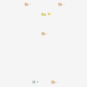 molecular formula C12H20Br4O2 B096352 Aurate(1-), tetrabromo-, hydrogen, (SP-4-1)- CAS No. 17083-68-0