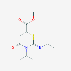 molecular formula C12H20N2O3S B096353 Methyl 4-oxo-3-propan-2-yl-2-propan-2-ylimino-1,3-thiazinane-6-carboxylate CAS No. 16238-43-0