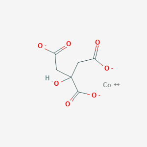 molecular formula C6H5CoO7- B096366 Cobalt(2+);hydron;2-hydroxypropane-1,2,3-tricarboxylate CAS No. 18727-04-3