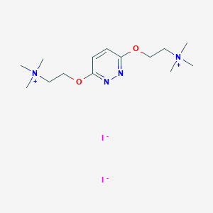 molecular formula C14H28I2N4O2 B009637 Ammonium, (3,6-pyridazinediylbis(oxyethylene))bis(trimethyl-, diiodide CAS No. 109258-19-7