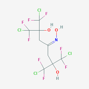 molecular formula C9H7Cl4F8NO3 B009639 4-Heptanone, 2,6-bis(chlorodifluoromethyl)-1,7-dichloro-2,6-dihydroxy-1,1,7,7-tetrafluoro-, oxime CAS No. 101913-80-8