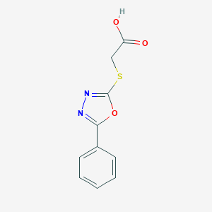 molecular formula C10H8N2O3S B096405 (5-Phenyl-[1,3,4]oxadiazol-2-ylsulfanyl)-acetic acid CAS No. 99361-50-9