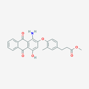 molecular formula C25H21NO6 B096437 Methyl 3-(4-((1-amino-9,10-dihydro-4-hydroxy-9,10-dioxo-2-anthryl)oxy)-m-tolyl)propionate CAS No. 16472-09-6