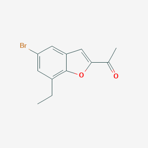 molecular formula C12H11BrO2 B096449 1-(5-Bromo-7-ethyl-2-benzofuryl)ethan-1-one CAS No. 18775-39-8