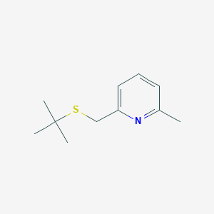 molecular formula C11H17NS B096523 Pyridine, 2-[(tert-butylthio)methyl]-6-methyl- CAS No. 18794-28-0
