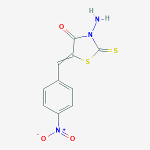 molecular formula C10H7N3O3S2 B096546 3-Amino-5-[(4-nitrophenyl)methylidene]-2-sulfanylidene-1,3-thiazolidin-4-one CAS No. 17592-96-0