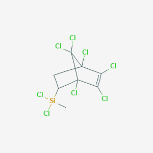 molecular formula C8H6Cl8Si B096586 Bicyclo(2.2.1)hept-2-ene, 1,2,3,4,7,7-hexachloro-5-(dichloromethylsilyl)- CAS No. 18291-67-3