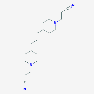 molecular formula C19H32N4 B096626 1-Piperidinepropanenitrile, 4,4'-(1,3-propanediyl)bis- CAS No. 18136-00-0