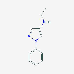 molecular formula C11H13N3 B096635 Pyrazole, 4-(ethylamino)-1-phenyl- CAS No. 17551-14-3