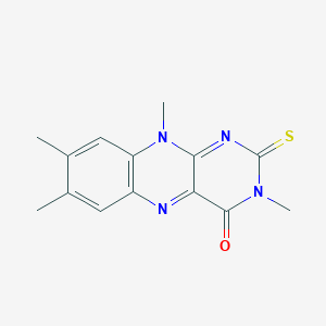 molecular formula C14H14N4OS B096642 3,7,8,10-Tetramethyl-2-sulfanylidenebenzo[g]pteridin-4-one CAS No. 15886-49-4