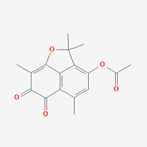 molecular formula C17H16O5 B096654 Cadina-4,6,8,10-tetraene-2,3-dione, 5,11-epoxy-8-hydroxy-, acetate CAS No. 18142-19-3