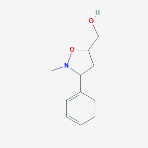 molecular formula C11H15NO2 B096690 (2-Methyl-3-phenyltetrahydro-5-isoxazolyl)methanol CAS No. 19345-02-9