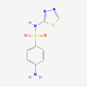 molecular formula C8H8N4O2S2 B096691 4-amino-N-(1,3,4-thiadiazol-2-yl)benzene-1-sulfonamide CAS No. 16806-29-4