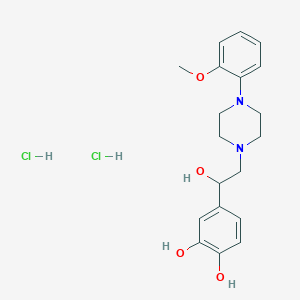 molecular formula C19H26Cl2N2O4 B096729 4-[1-Hydroxy-2-[4-(2-methoxyphenyl)-1-piperazinyl]ethyl]pyrocatechol dihydrochloride CAS No. 15622-04-5