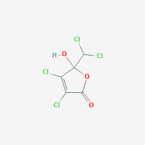 molecular formula C5H2Cl4O3 B009674 3,4-Dichloro-5-(dichloromethyl)-5-hydroxy-2-furanone CAS No. 108082-06-0
