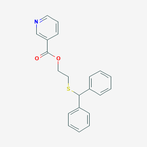 molecular formula C21H19NO2S B009677 2-((Diphenylmethyl)thio)ethyl nicotinate CAS No. 101952-60-7